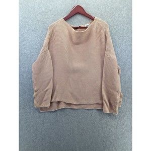 ZARA Knit Women's Sweater Relaxed Solid Pink Cable Knit Size medium Long Sleeve